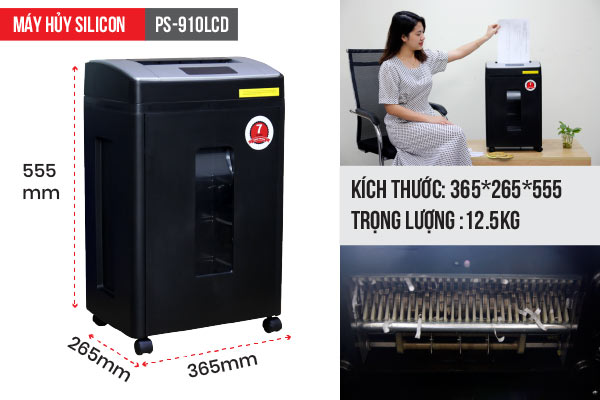 Máy Hủy Tài Liệu Silicon PS-910LCD