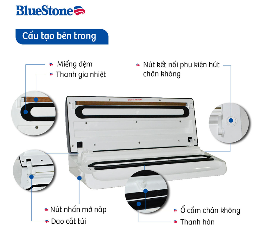 Máy Hút Chân Không Và Hàn Miệng Túi Đa Chức Năng BlueStone VSB-2735 - Hàng chính hãng 