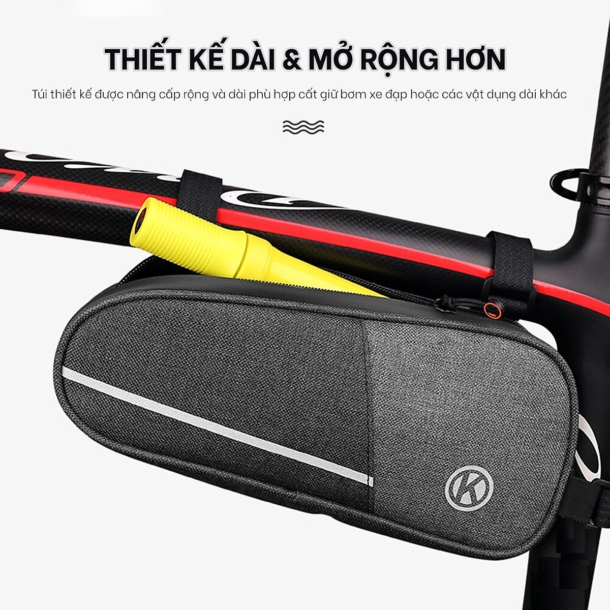 túi treo xe đạp thể thao the k size lớn 26cm 11