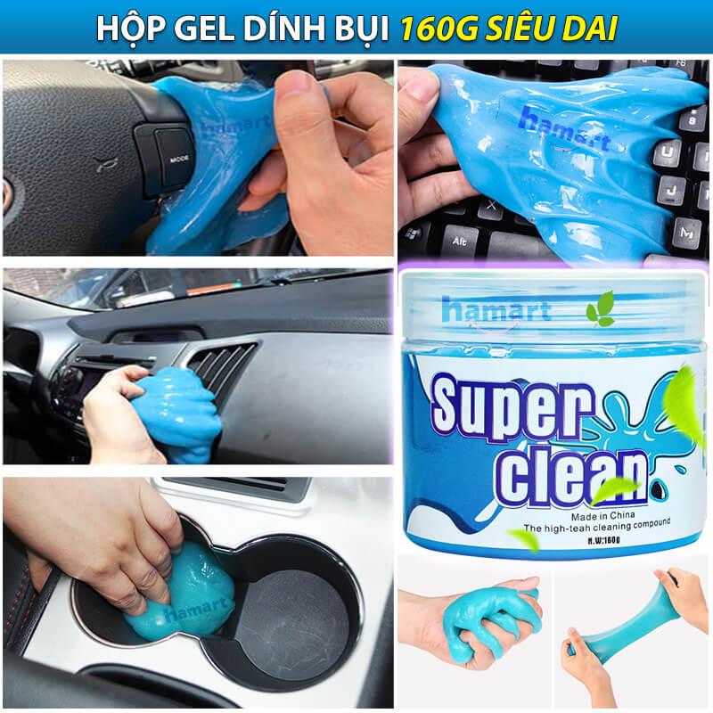 Hộp 160g Slime Lau Bụi Bàn Phím Làm Sạch Thiết Bị Điện Tử Gel Dính Bụi Vệ Sinh Ô Tô Đa Năng