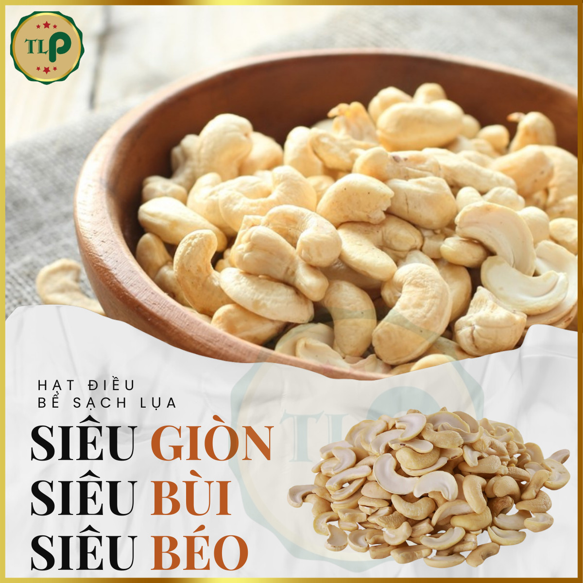 COMBO 2 HŨ HẠT ĐIỀU RANG MUỐI VỠ ĐÔI TÂN LỘC PHÁT (1KG)