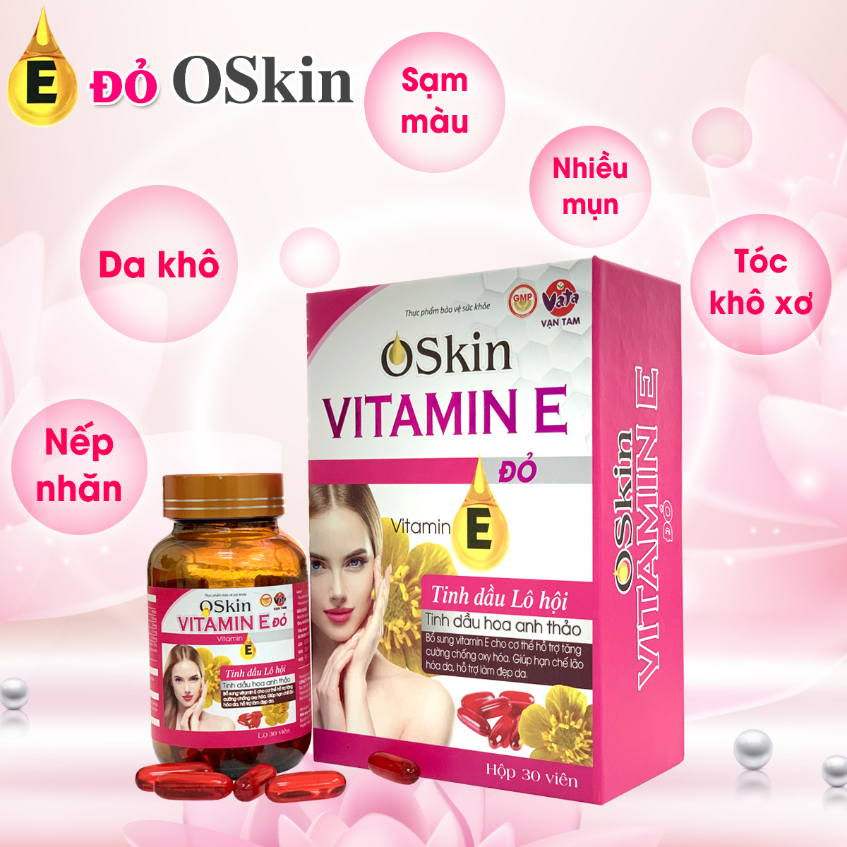 Viên Uống Oskin Vitamin E đỏ(Hộp 30 viên) 1