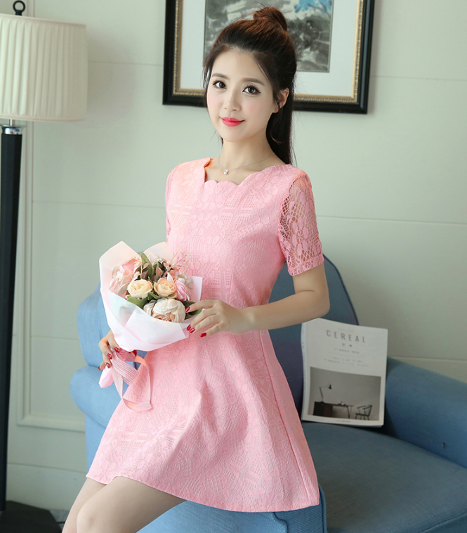 Đầm Ren Tay Ngắn Kiểu Dáng Dễ Thương DN020 MayHomes, Kiểu Dáng Xinh, Gợi Cảm, Vải Bền Đẹp, Đường May Khéo Léo 