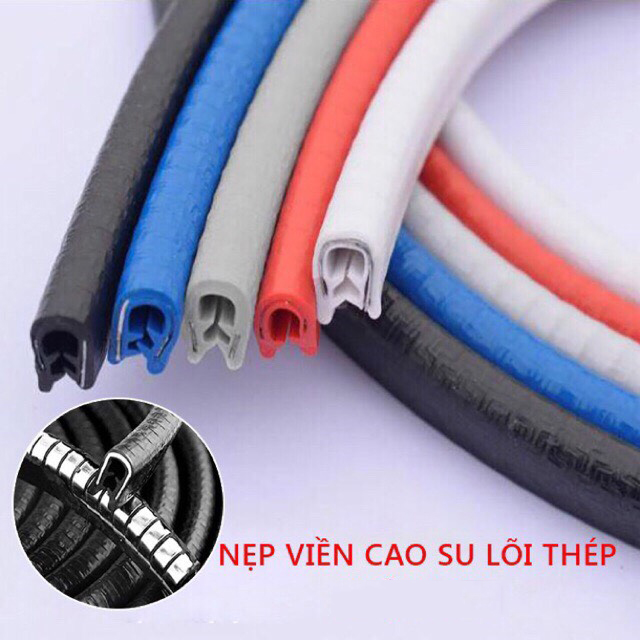 Nẹp U Lõi Thép Gioăng Cao Su CHữ U Lõi Thép - Nẹp U Viền Cửa Xe Chống Va Đập Cuộn 15m 