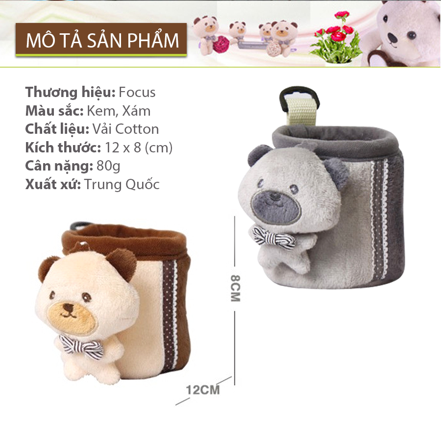 Trang trí để ly FOCUS Cobe Panda K-X06B màu xám 2