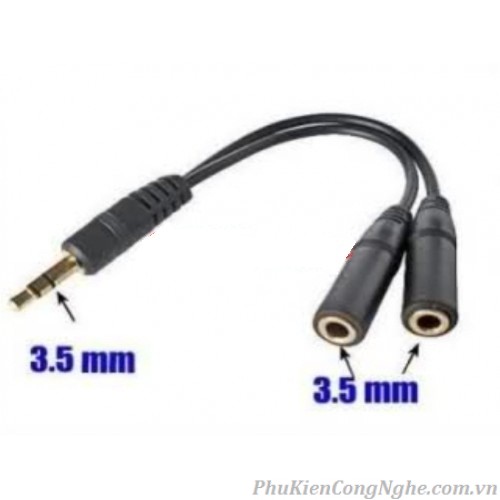 Dây chia audio 1 cổng ra 2 cổng chuẩn 3.5mm