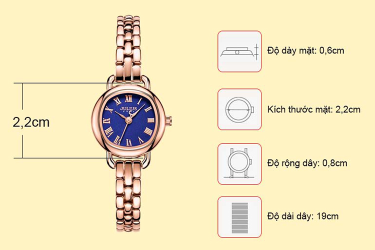 Đồng Hồ Nữ Julius JA-1150D (Đồng Xanh)