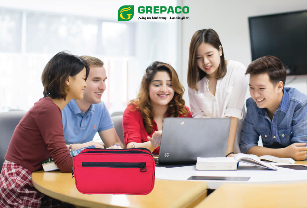 Túi Hộp Đựng Bút Viết Grepaco Bằng Vải Bố Canvas Tote Đẹp Nhiều Ngăn Size Lớn Đa Năng Dành Cho Học Sinh, Sinh Viên, Dân Văn Phòng Đựng Dụng Cụ Đồ Dùng Học Tập, Mỹ Phẩm, Phụ Kiện Đồ Cá Nhân – Hàng Chính Hãng