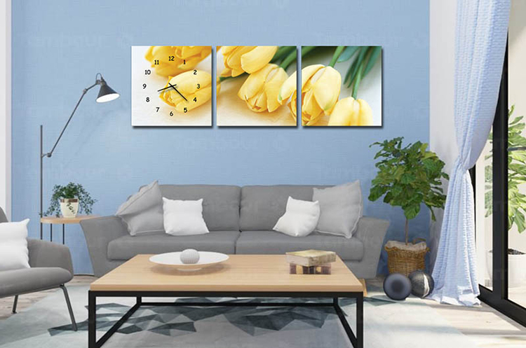 Tranh Đồng Hồ Suemall HL1233 - Tulip Vàng
