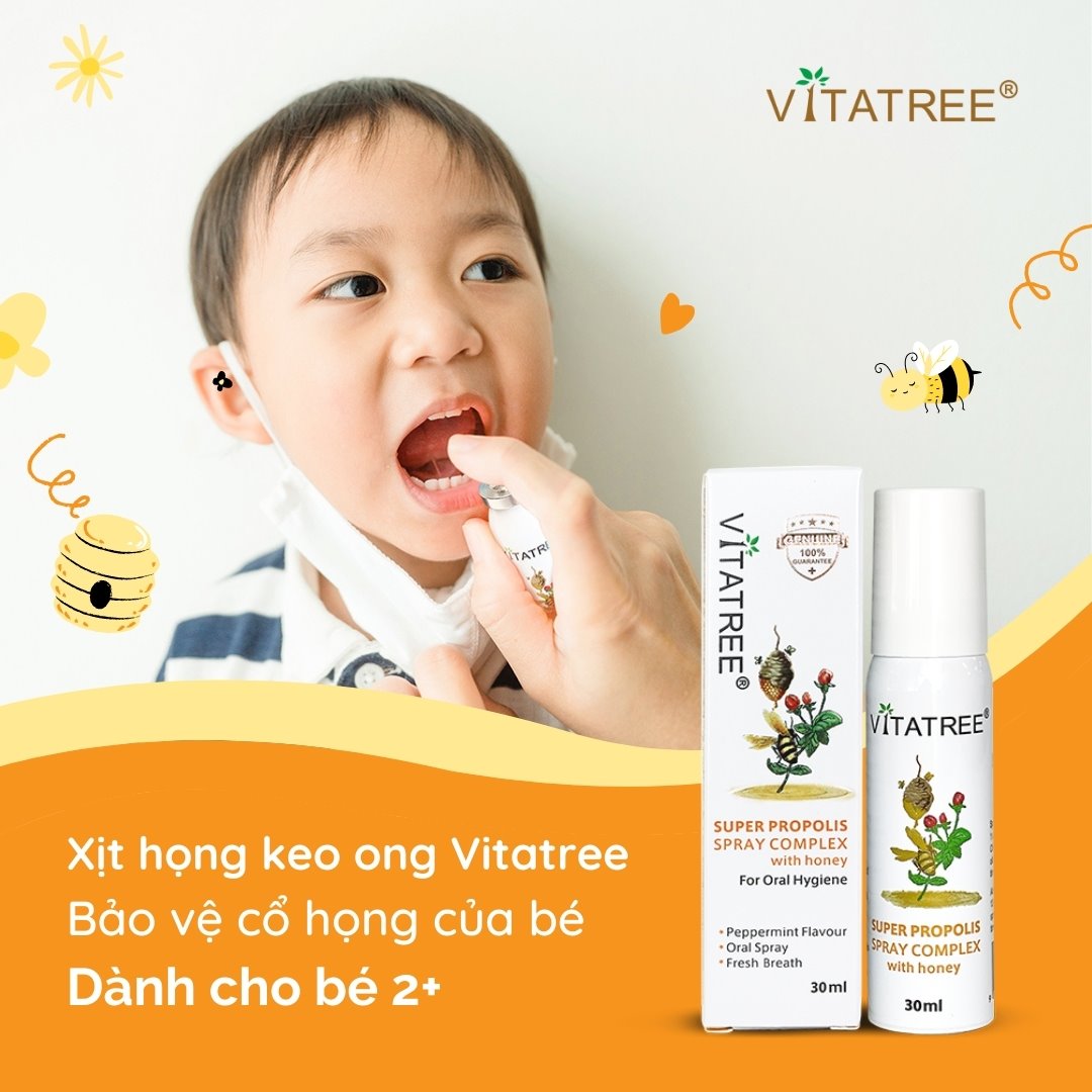 Xịt họng Keo Ong Vitatree Super Propolis Spray Complex with Honey 30ml