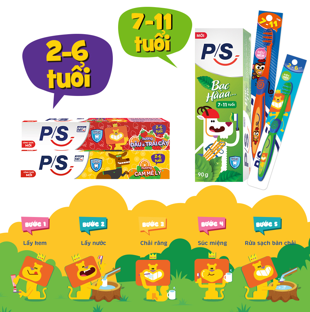 Kem Đánh Răng Trẻ Em P/S - Dâu Trái Cây (45g)