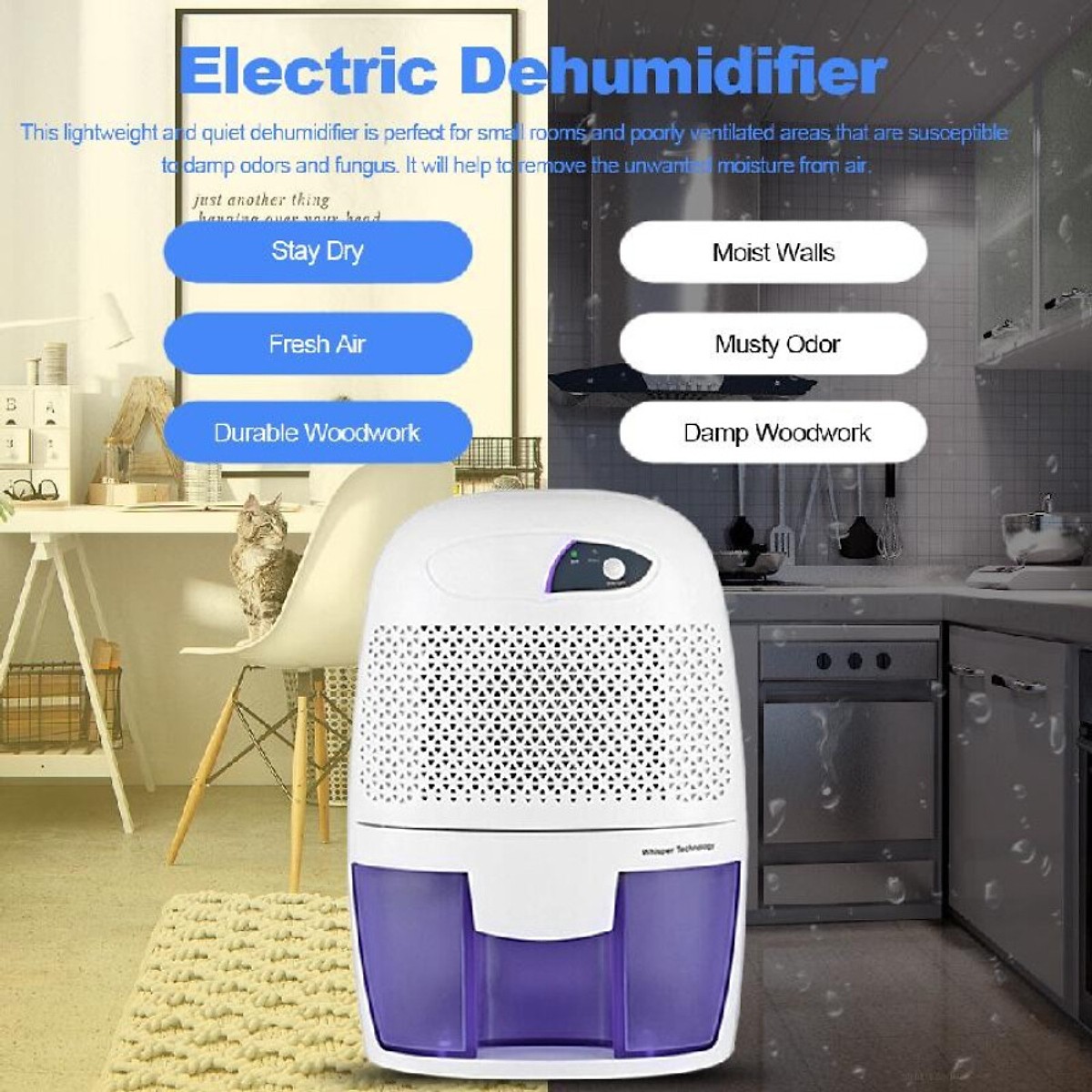XROW-600B Electric Dehumidifier Compact & Portable Mini Air Dehumidifier for Damp Air Mold Moisture for Home Kitchen Bedroom Basem XROW-600B Electric Dehumidifier Compact & Portable Mini Air Dehumidifier for Damp Air Mold Moisture for Home Kitchen Bedroom Basem