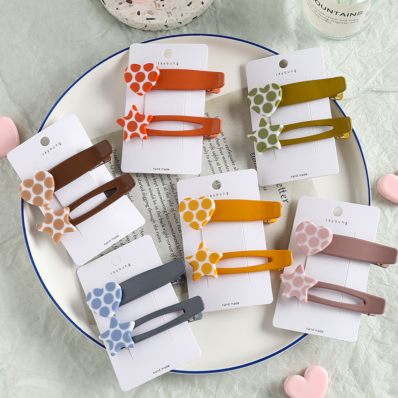 Sét 2 kẹp tóc nhựa bền Song An Eco KAH118