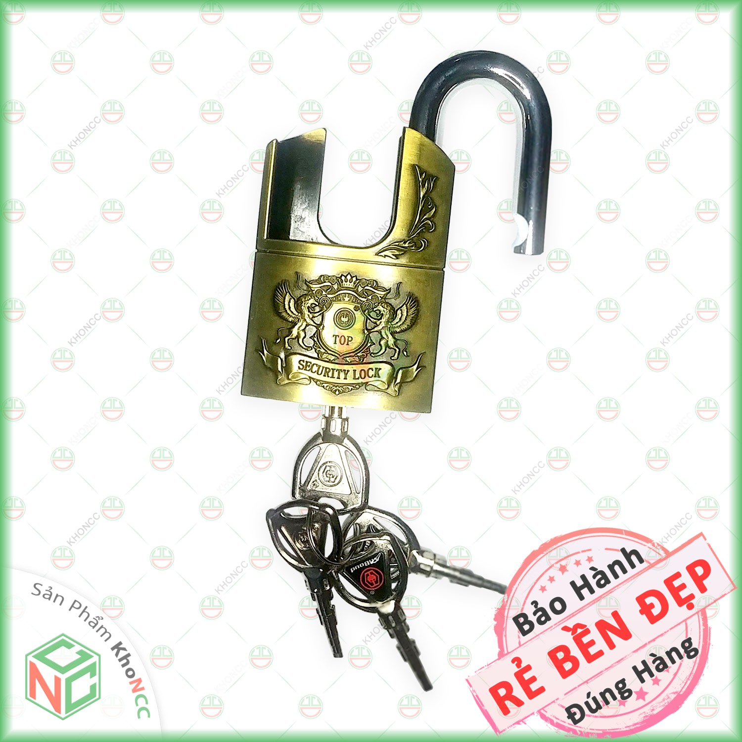 (Chống Cắt) Ổ Khóa Ngăn Ngừa Trộm 60mm KhoNCC-Padlock Hàng Chính Hãng Cho Gia Đình - Kho Xưởng Cực Kỳ An Toàn - KPD-Padlock-6PCC (Bạc, Đồng)