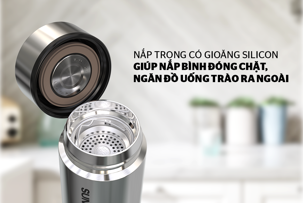 Bình giữ nhiệt inox 304 Sunhouse 450ml KS-TU450I