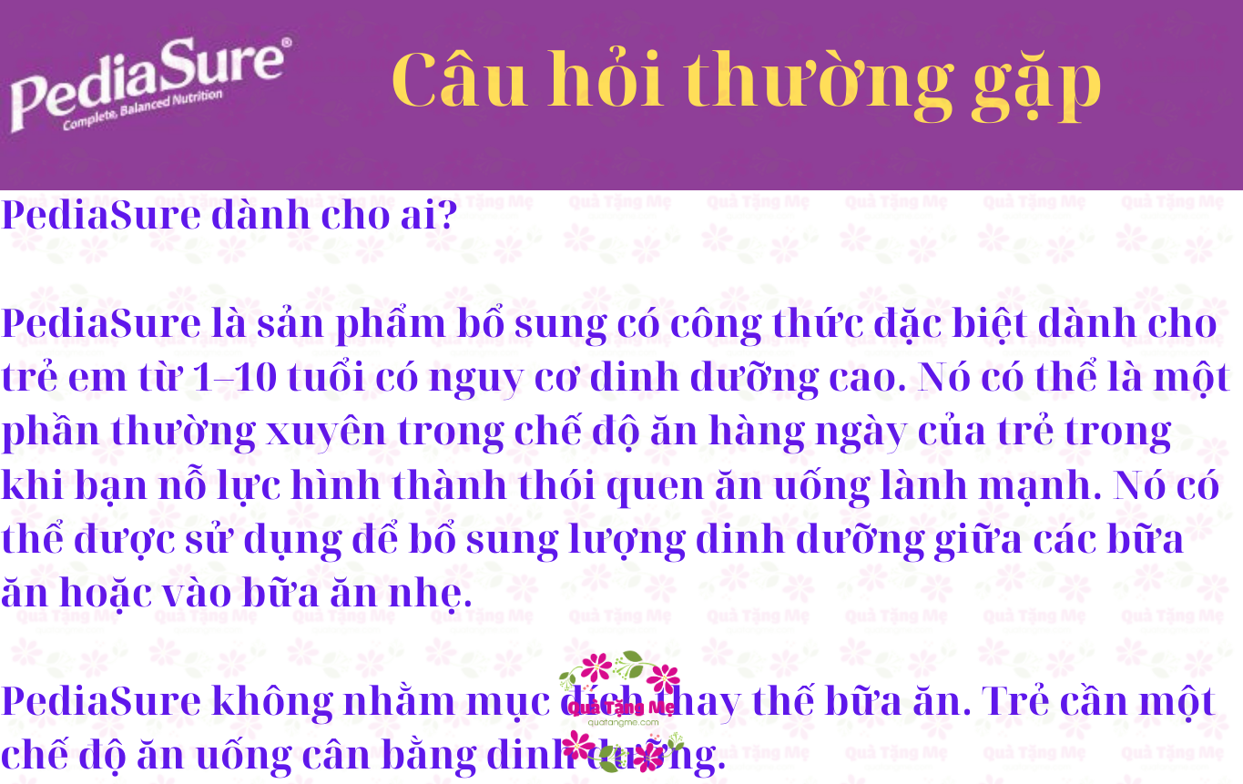 Sữa tăng chiều cao cho trẻ biếng ăn từ 1-10 tuổi Úc Pediasure