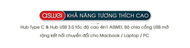 hub usb, hub chuyển đổi usb type c aswei