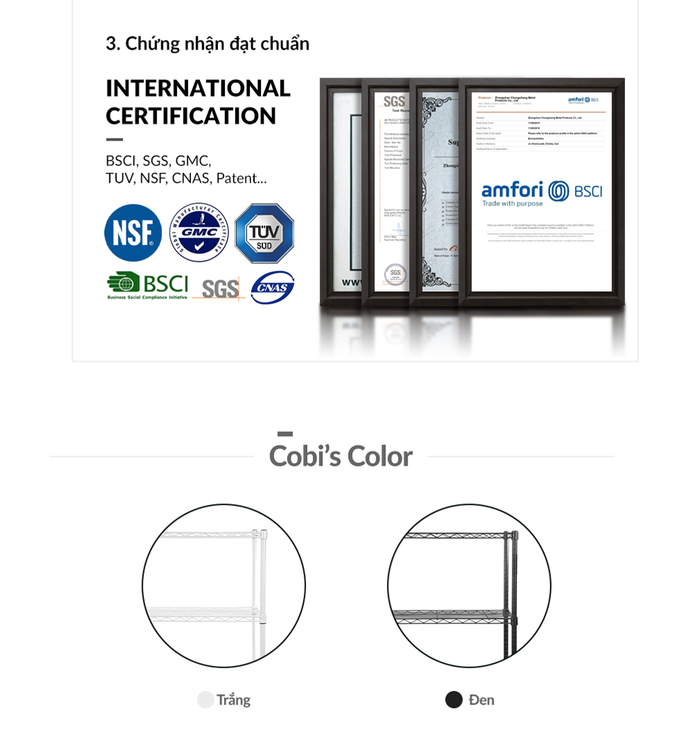 Kệ sắt đa năng 5 tầng tùy chỉnh mặt lưới, khung thép carbon