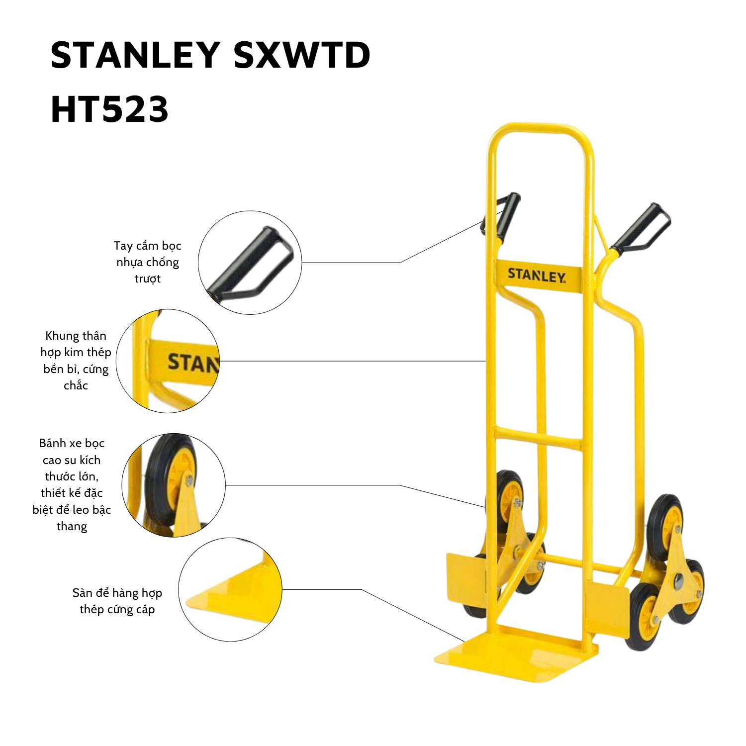 Xe đẩy hàng leo cầu thang Stanley HT523