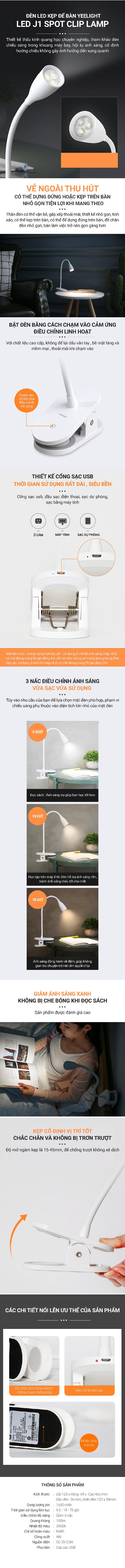 Đèn Led Kẹp Bàn Yeelight Led J1 Spot Clip Lamp YLTD0702CN