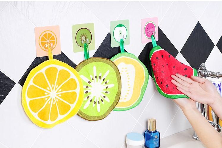 Khăn lau đa năng siêu thấm họa tiết trái cây hình tròn 20cm