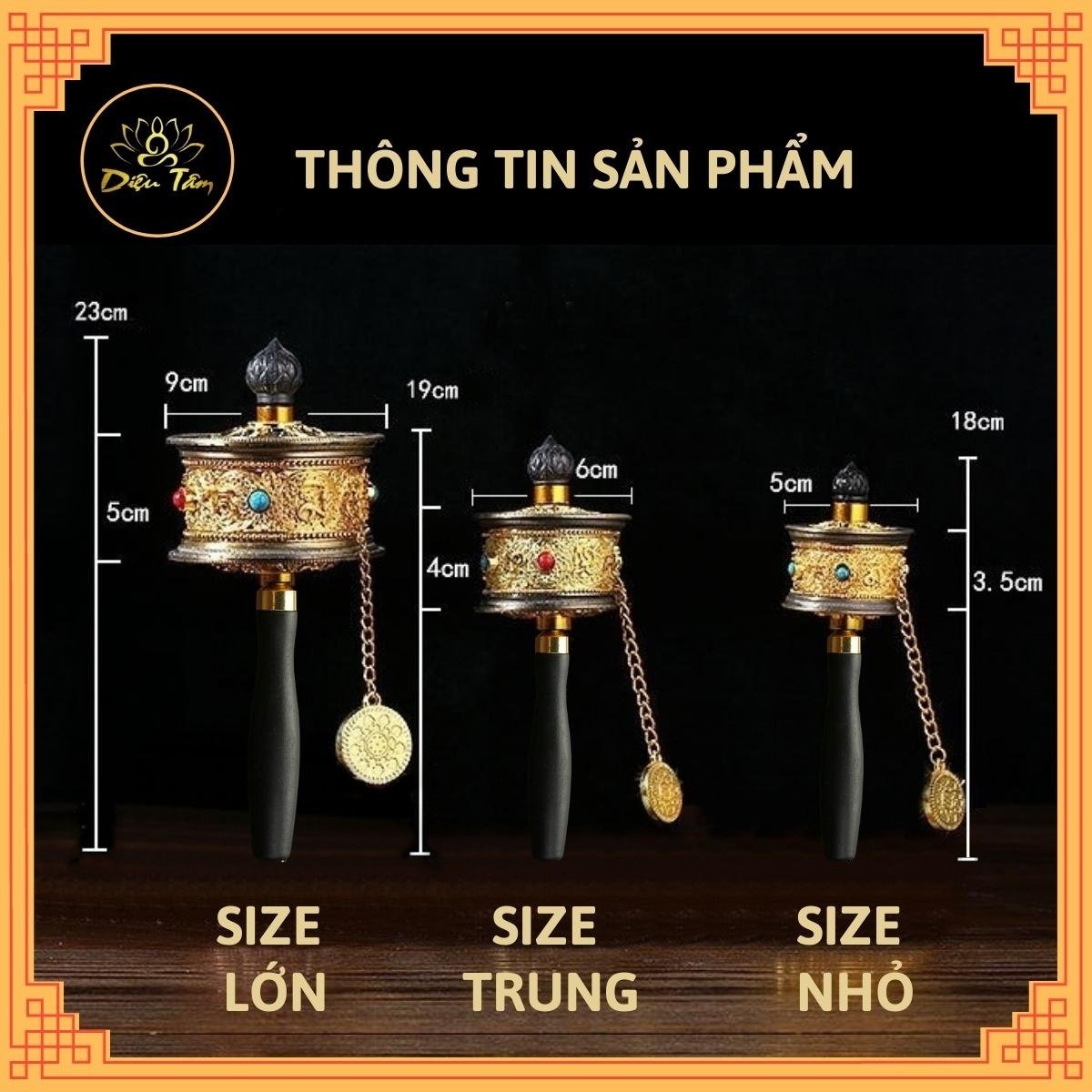 Kinh luân cầm tay Om Mani Padme Hum -bánh xe kinh luân cầu nguyện