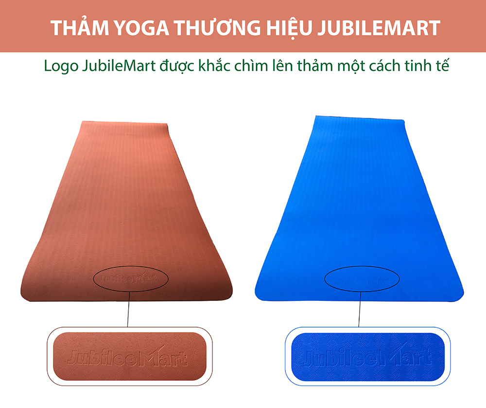 thảm tập gym tập thể dục tại nhà , thảm yoga chống trượt cao cấp thương hiệu jubilee mart, thảm yoga giá rẻ 2 lớp 6 mm tặng kèm túi đeo 2 mặt họa tiết bảo hành 12 tháng 8