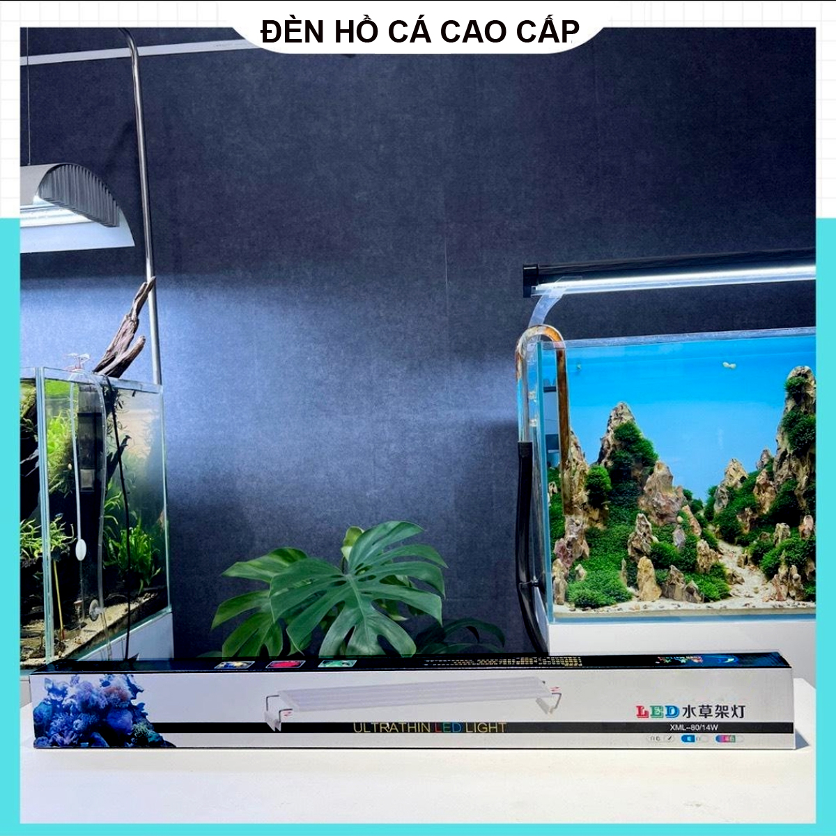 Đèn LED máng bể cá 20-90cm XML Ánh Sáng Trắng cao cấp