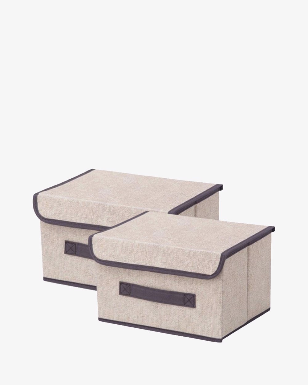 Bộ 2 thùng vải, hộp vải đựng đồ đa năng -Màu Nâu Kem - Hộp vải đựng quần áo 2 size đựng quần áo, đồ lót, giày, văn phòng phẩm, đồ dùng cá nhân rất tiện lợi-Bộ 2 hộp vải đựng đồ vải canvas siêu xinh có nắp đậy, tủ vải đựng đồ hộp cái