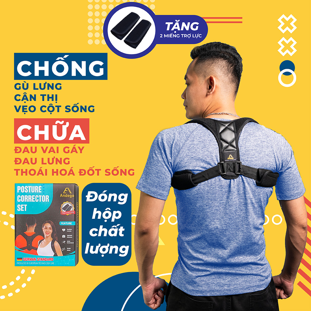 Đai Chống Gù Lưng Tiêu Chuẩn Đức ANDEGO - Đai Định Hình Cột Sống, Chỉnh Tư Thế Lưng Cao Cấp - Phù Hợp Với Mọi Độ Tuổi - hỗ trợ Chữa Hiệu Quả Chứng Gù Lưng, Lưng Tôm, Cong Vẹo Cột Sống - Phân Phối Chính Hãng 2