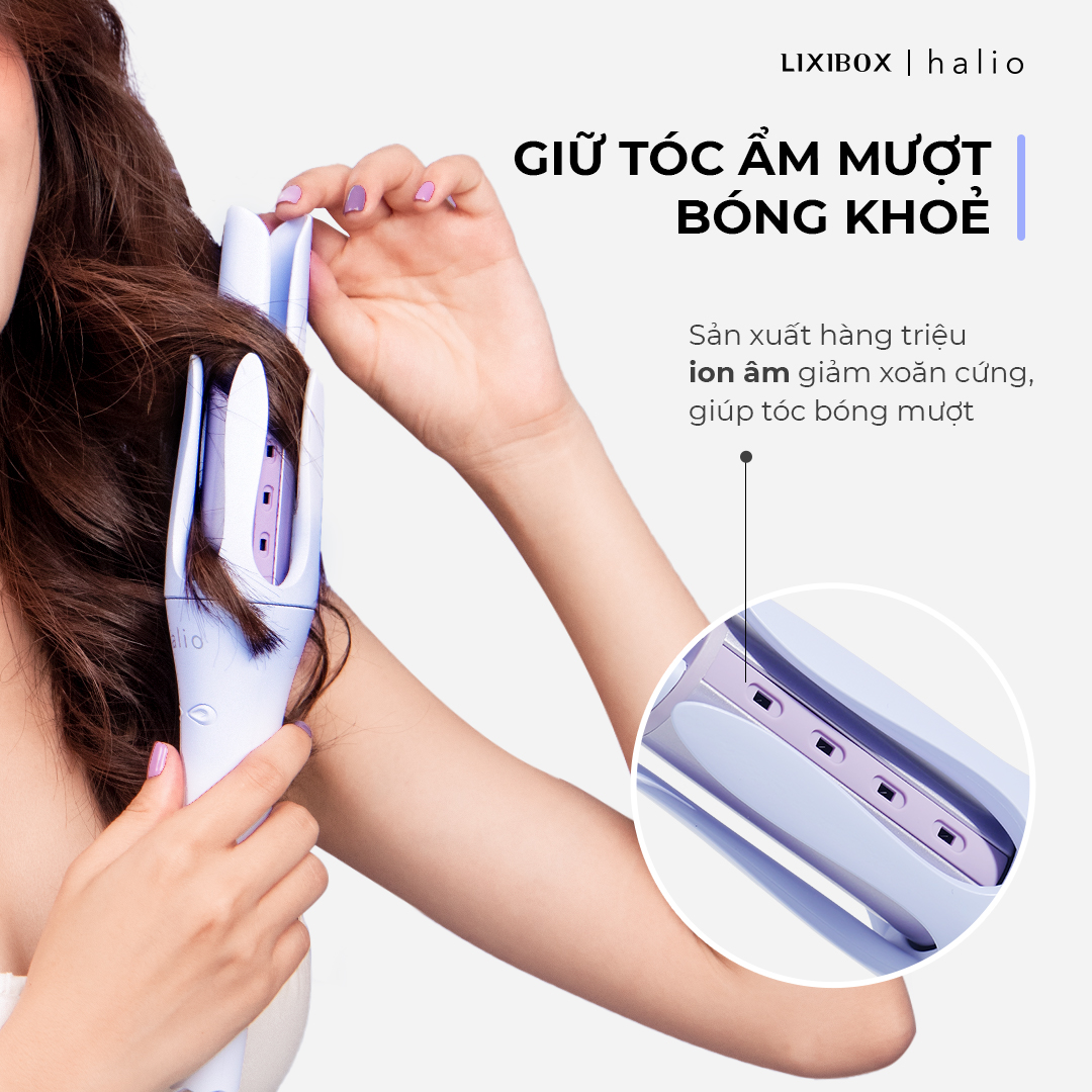 Máy Uốn Tóc Halio instaCurl Premium Automatic Hair Styler Tự Động Xoay - Bóng Mượt x18 lần, Trục 32 mm