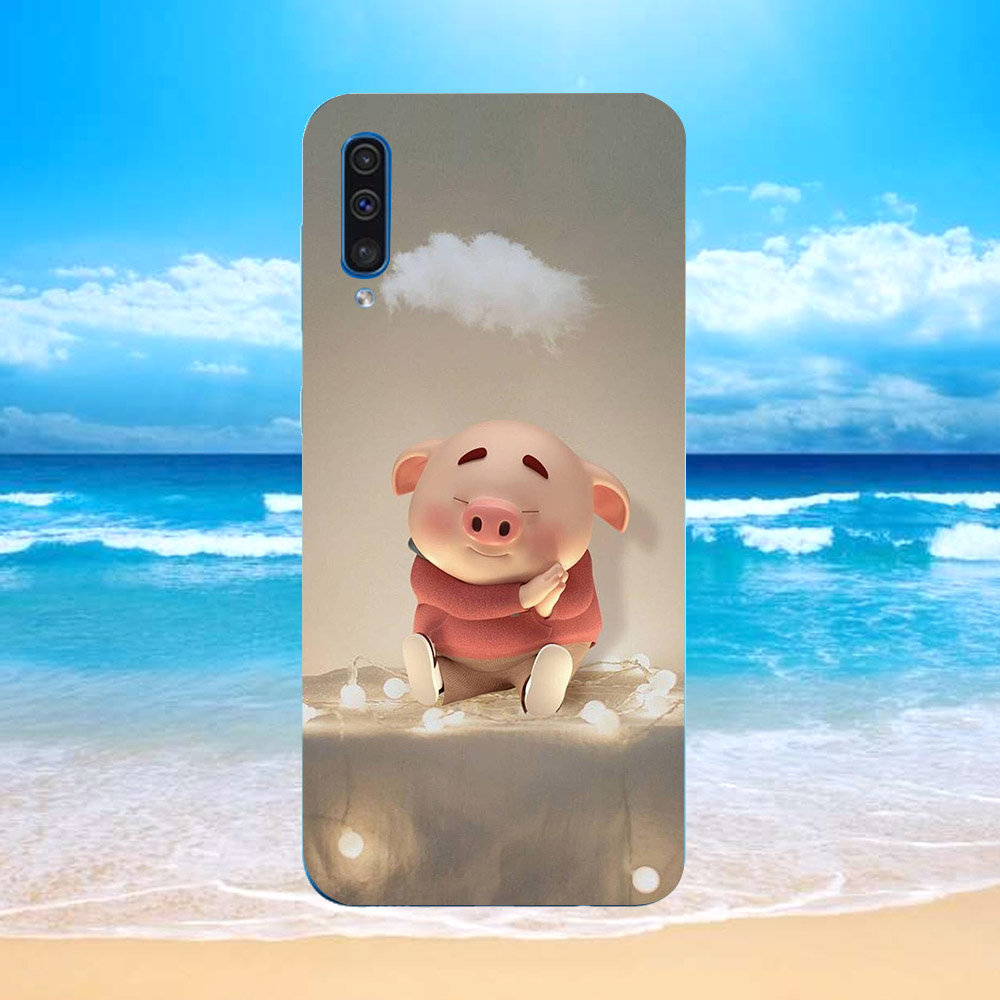 Ốp lưng cứng viền dẻo dành cho điện thoại Samsung Galaxy A20 - Heo Dễ Thương MS HDTDD057