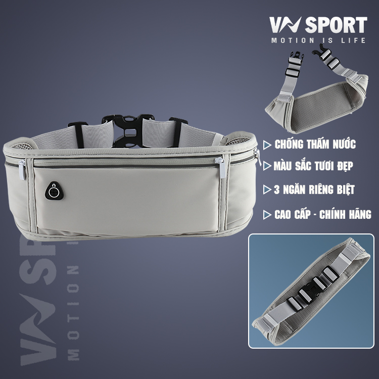 Túi Đeo Hông Chạy Bộ, Đạp Xe, Dã Ngoại VNSPORT - VN3808, Túi Cao Cấp Chống Thấm Nước , Có 3 Ngăn Riêng Biệt Và Có Phản Quang, Thể Thao Và Rất Đẹp Cho Cả Nam Và Nữ