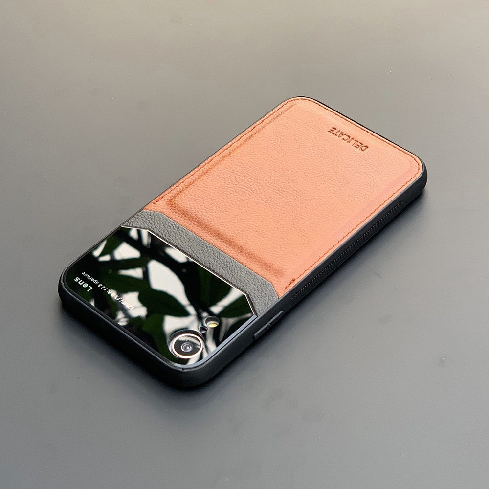Ốp lưng da kính cao cấp dành cho iPhone XR - Màu vàng nâu - Hàng nhập khẩu - DELICATE