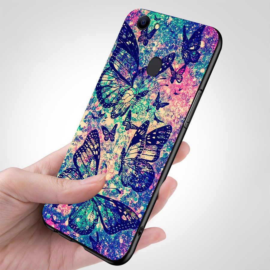 Ốp kính cường lực cho điện thoại Oppo F5 - F7 - A79 - bướm đẹp MS ANH095