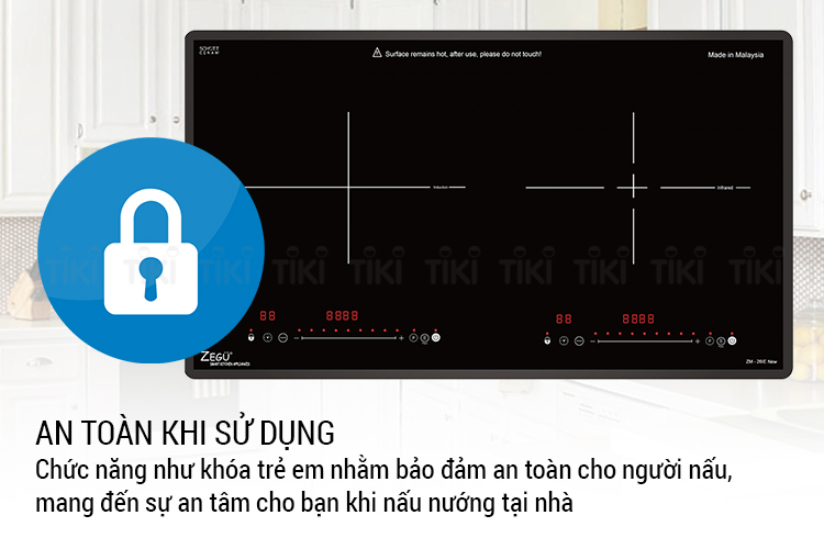 Bếp Đôi Âm Từ - Hồng Ngoại Zegu ZC-26IE (73cm) - Hàng Chính Hãng