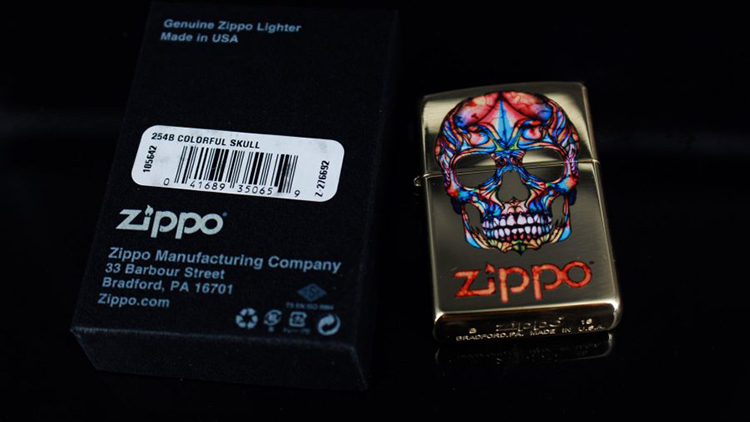 Bật Lửa Zippo 254b Colorful Skull