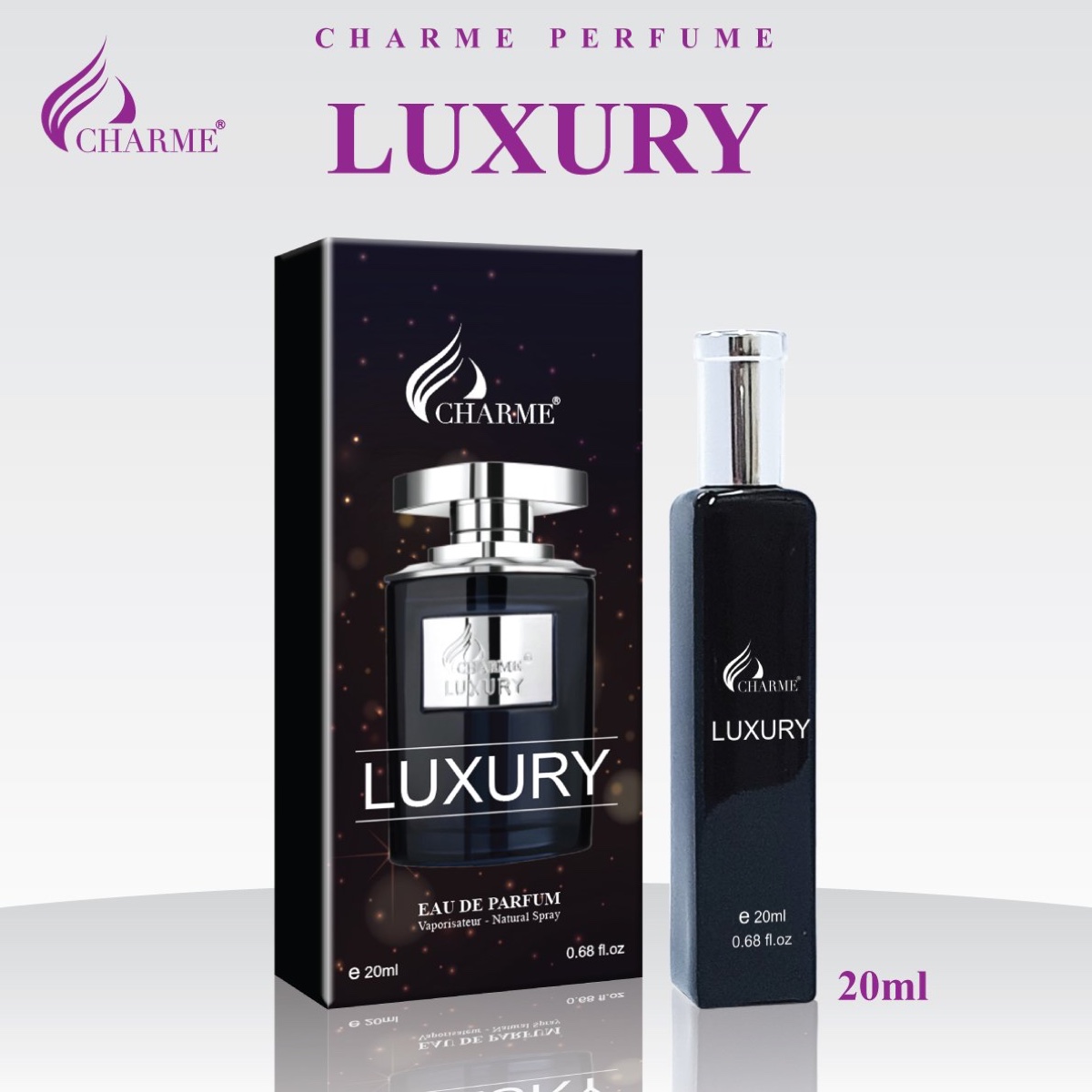 Nước Hoa Nam CHARME LUXURY 20ml Hương Mát Lạnh Pha Chút Nồng Ấm