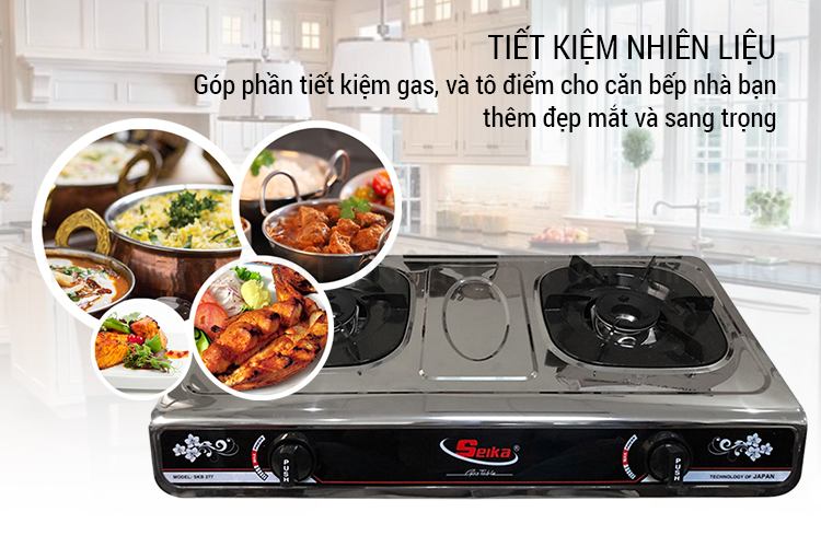 Bếp Gas Đôi Toàn Thân Inox Seika SKB277 - Hàng Chính Hãng