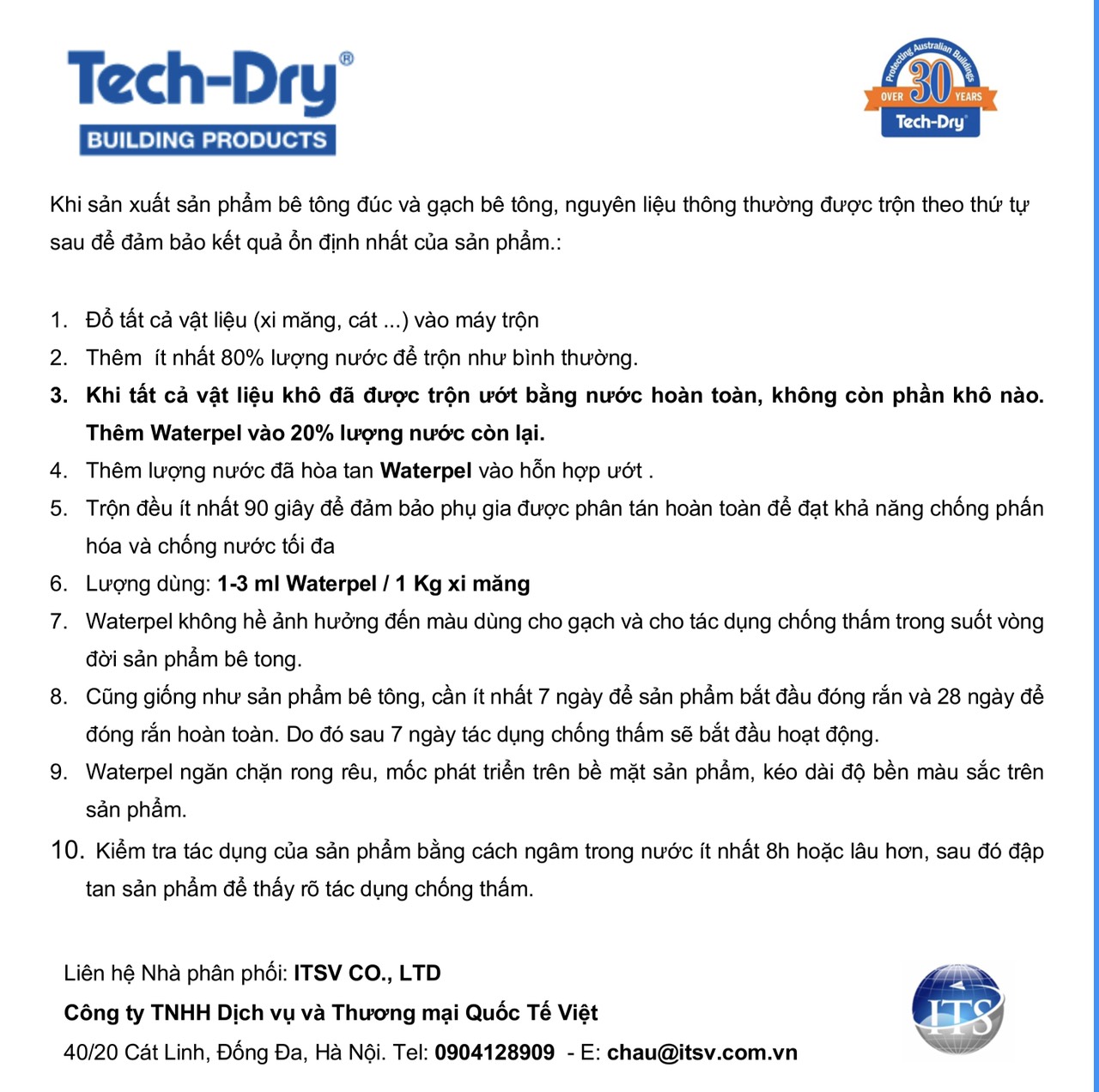 Hướng dẫn trộn Waterpel