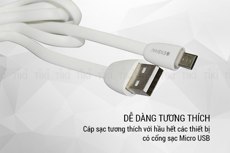 Dây Cáp Sạc Micro USB Cho Điện Thoại GENSHAI 1m GM03 - Hàng Chính Hãng