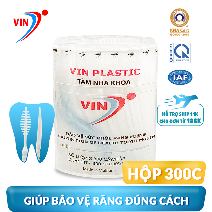 Tăm nhựa nha khoa CHÍNH HÃNG VINON (hộp 300 cây)