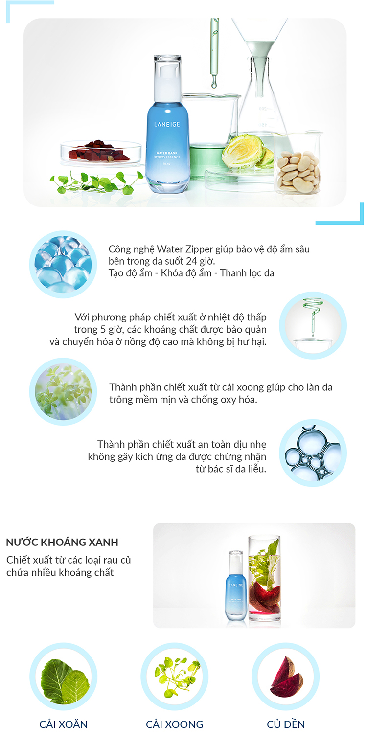 Tinh chất dưỡng ẩm dành cho da dầu và da hỗn hợp Laneige Water Bank Hydro Essence 70ml