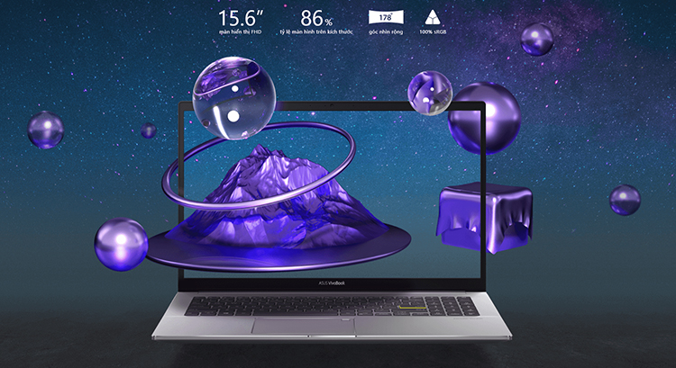 Laptop Asus VivoBook S15 S533EA-BQ016T (Core i5-1135G7/ 8GB DDR4 3200MHz/ 512GB SSD M.2 PCIE G3X2/ 15.6 FHD IPS/ Win10) - Hàng Chính Hãng