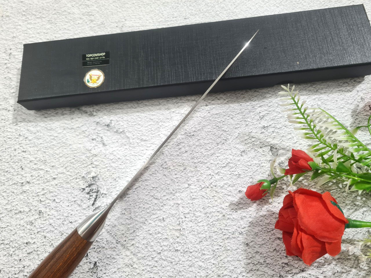 DAO BẾP SASHIMI -DAO BẾP NHẬT THÉP DAMASCUS MÃ DT114