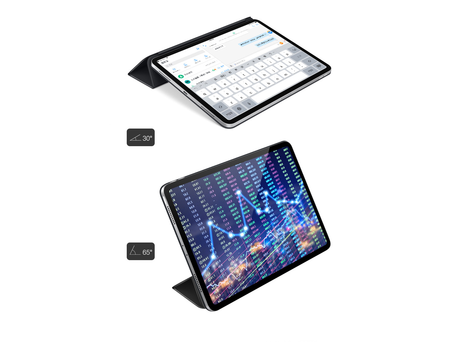 Essence (ESR) Apple iPad Pro11 Cover [2018 Edition] Full Screen Cover Smart Magnetic Double-sided Clip Lightweight Drop-proof Tri-Fold Leather Case Yue Color Series Mystery Black