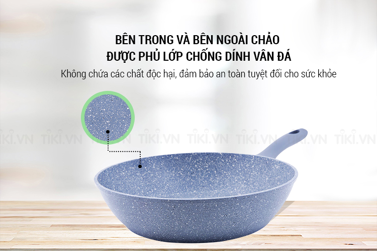 Chảo Sâu Vân Đá Green Cook GCP02 - 26IH (45 x 27 x 6.5cm)