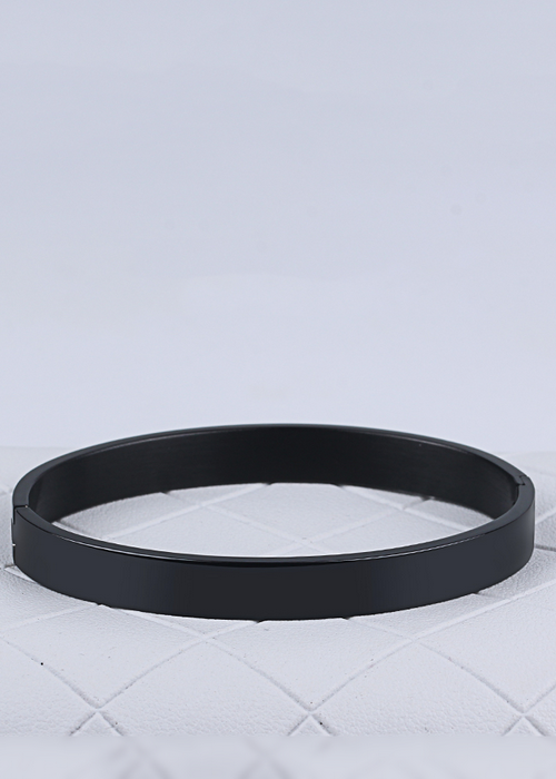 Vòng tay Titan trơn VT190 6mm - Màu đen