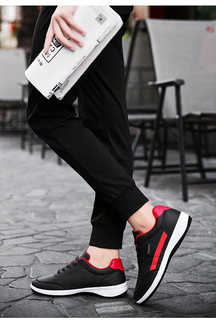 giày sneaker nam thời trang bazas sn22-99br đen phối đỏ 9