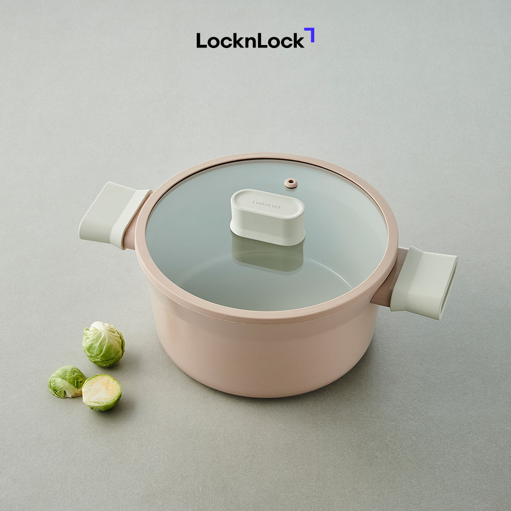 Nồi 2 Tay Cầm Suit LocknLock CSU1222PIK – Màu Pink – 22cm